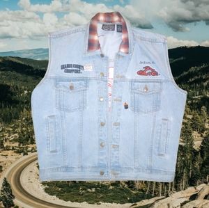 Orange County Choppers Y2K Biker Motorcycle Denim Jean Men's Vest